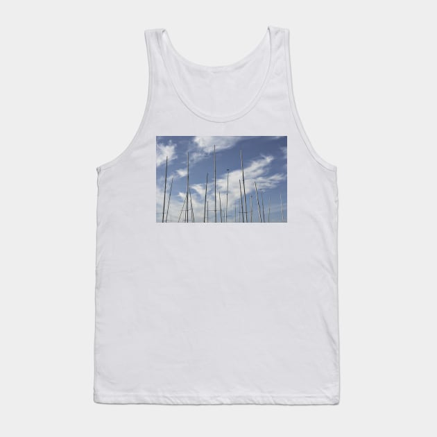 Yacht masts at Brancaster Staithe, Norfolk, UK Tank Top by richflintphoto